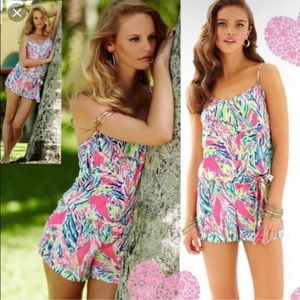 Lily Pulitzer Silk Romper with Belt size M